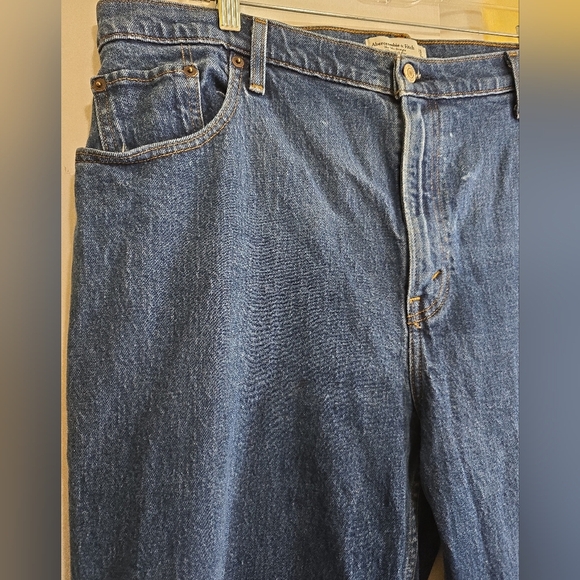 Abercrombie & Fitch The 90s Straight Ultra High Rise Jeans 33 16R Dark Wash - Picture 3 of 7